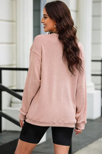 Sequin Candy Cane Round Neck Sweatshirt - Trandify Deal