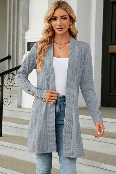 Open Front Long Sleeve Cardigan Trandify deal