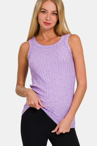 Zenana Ribbed Round Neck Tank Trandify deal