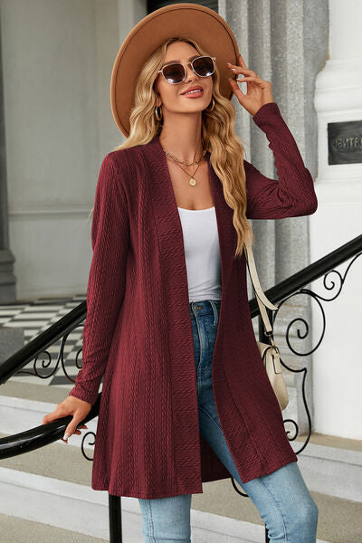 Open Front Long Sleeve Cardigan Trandify deal
