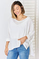 Zenana Full Size Waffle Knit V-Neck Long Sleeve Slit Top Trandify deal