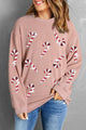 Sequin Candy Cane Round Neck Sweatshirt - Trandify Deal