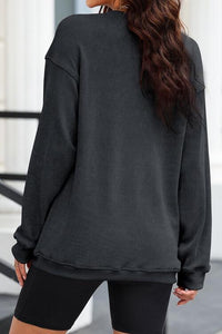 Sequin Candy Cane Round Neck Sweatshirt - Trandify Deal