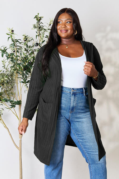 Basic Bae Full Size Hooded Sweater Cardigan Trandify deal