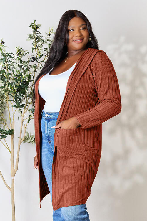 Basic Bae Full Size Hooded Sweater Cardigan Trandify deal