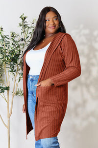 Basic Bae Full Size Hooded Sweater Cardigan Trandify deal