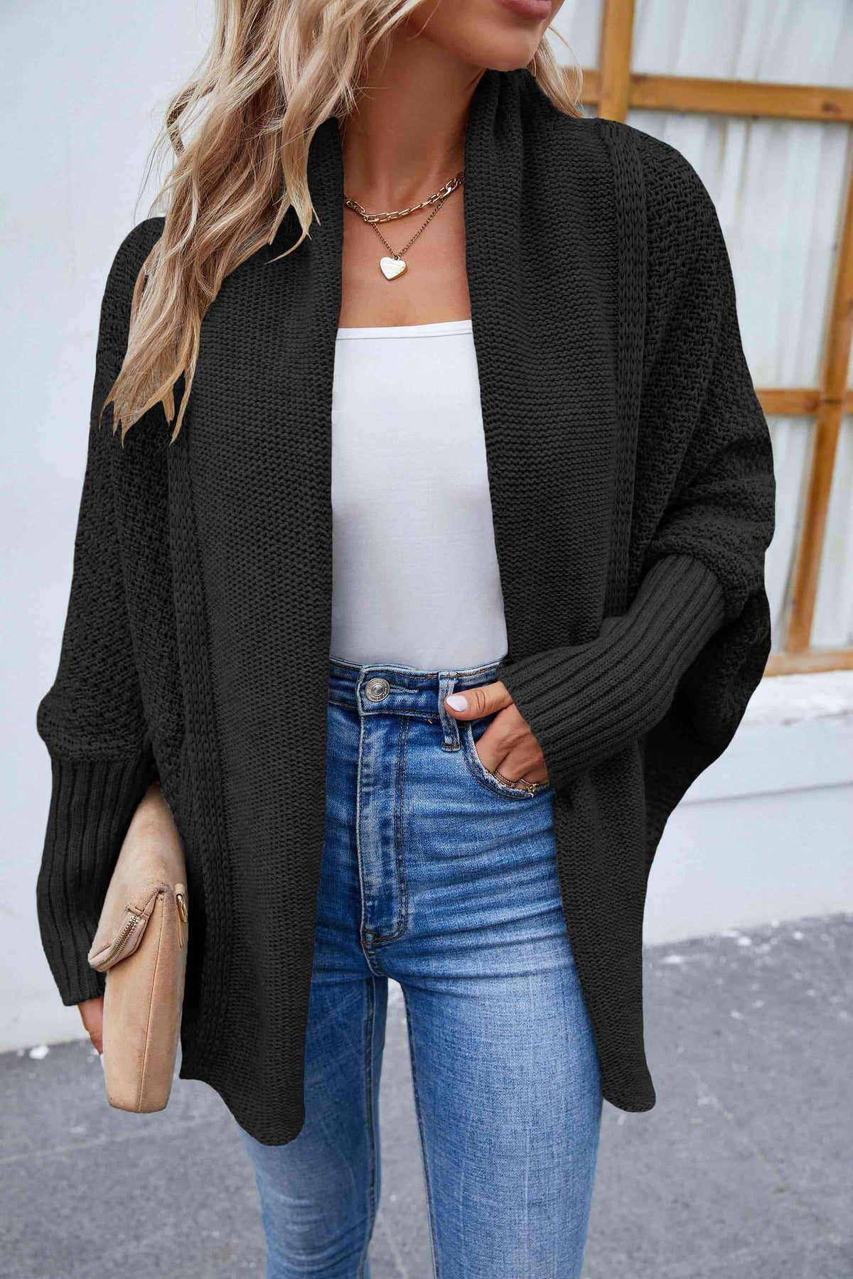 Open Front Long Sleeve Cardigan Trandify deal