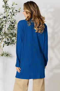 Basic Bae Full Size Ribbed Open Front Cardigan with Pockets Trandify deal
