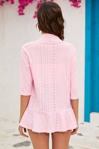 Eyelet Open Front Cardigan Trandify deal