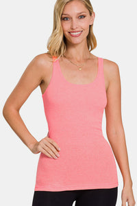 Zenana Stretchy Ribbed Knit Racerback Tank Trandify deal