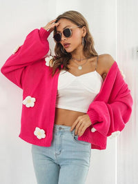 Floral Open Front Long Sleeve Cardigan Trandify deal