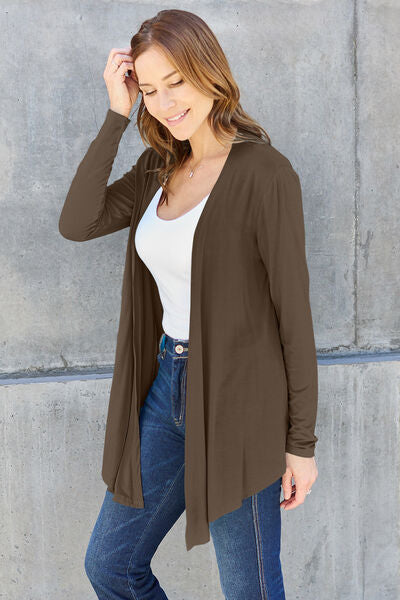 Basic Bae Full Size Open Front Long Sleeve Cardigan Trandify deal