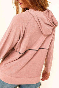 Buttoned Long Sleeve Hoodie Trandify deal
