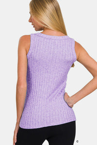Zenana Ribbed Round Neck Tank Trandify deal