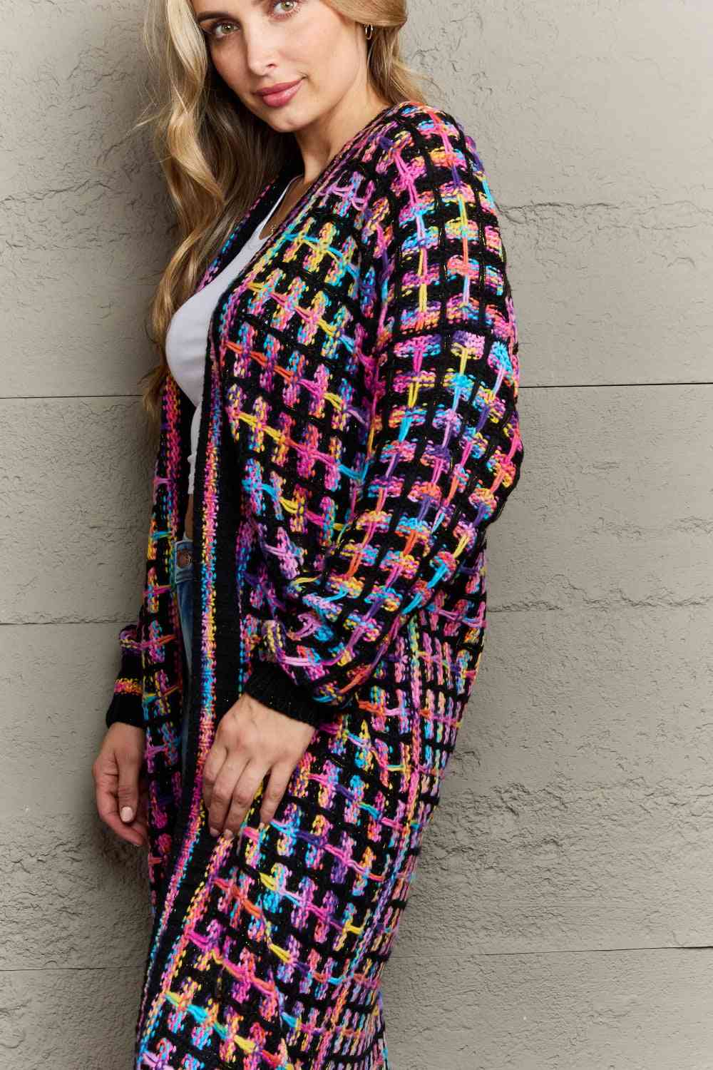 Angel wings Multicolored Open Front Fringe Hem Cardigan Trandify deal