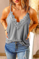 Full Size Lace Trim V-Neck Cami Top Trandify deal