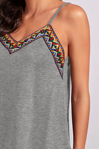 FAM-FAM Geometric V-Neck Spaghetti Strap Cami Trandify deal