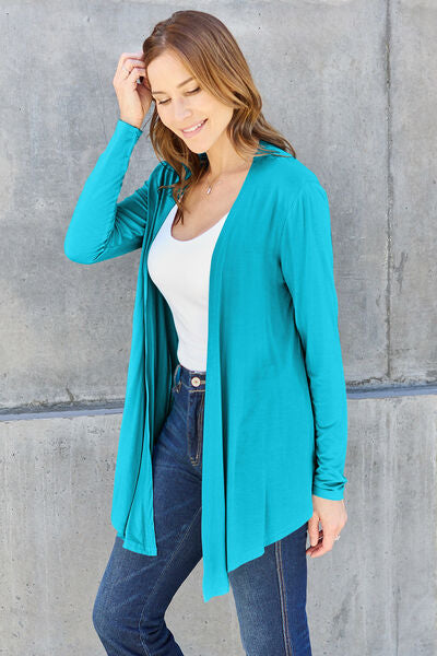 Basic Bae Full Size Open Front Long Sleeve Cardigan Trandify deal