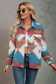 Printed Collared Neck Jacket Trandify deal