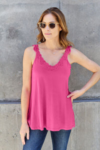 Basic Bae Full Size Lace Detail V-Neck Cutout Cami - Trandify Deal