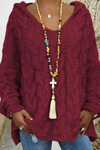 Cable-Knit Hooded Sweater Trandify deal