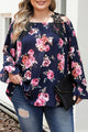 Plus Size Floral Flounce Sleeve Blouse Trandify deal