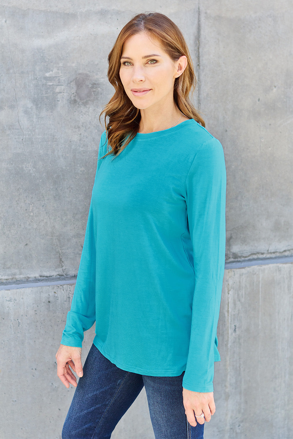 Basic Bae Full Size Round Neck Long Sleeve Top Trandify Deal