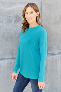 Basic Bae Full Size Round Neck Long Sleeve Top Trandify Deal