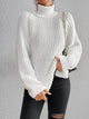 Plus Size Turtleneck Sweater - Ribbed Long Sleeve Top