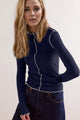 Basic Bae Contrast Trim Mock Neck Long Sleeve T-Shirt Trandify Deal