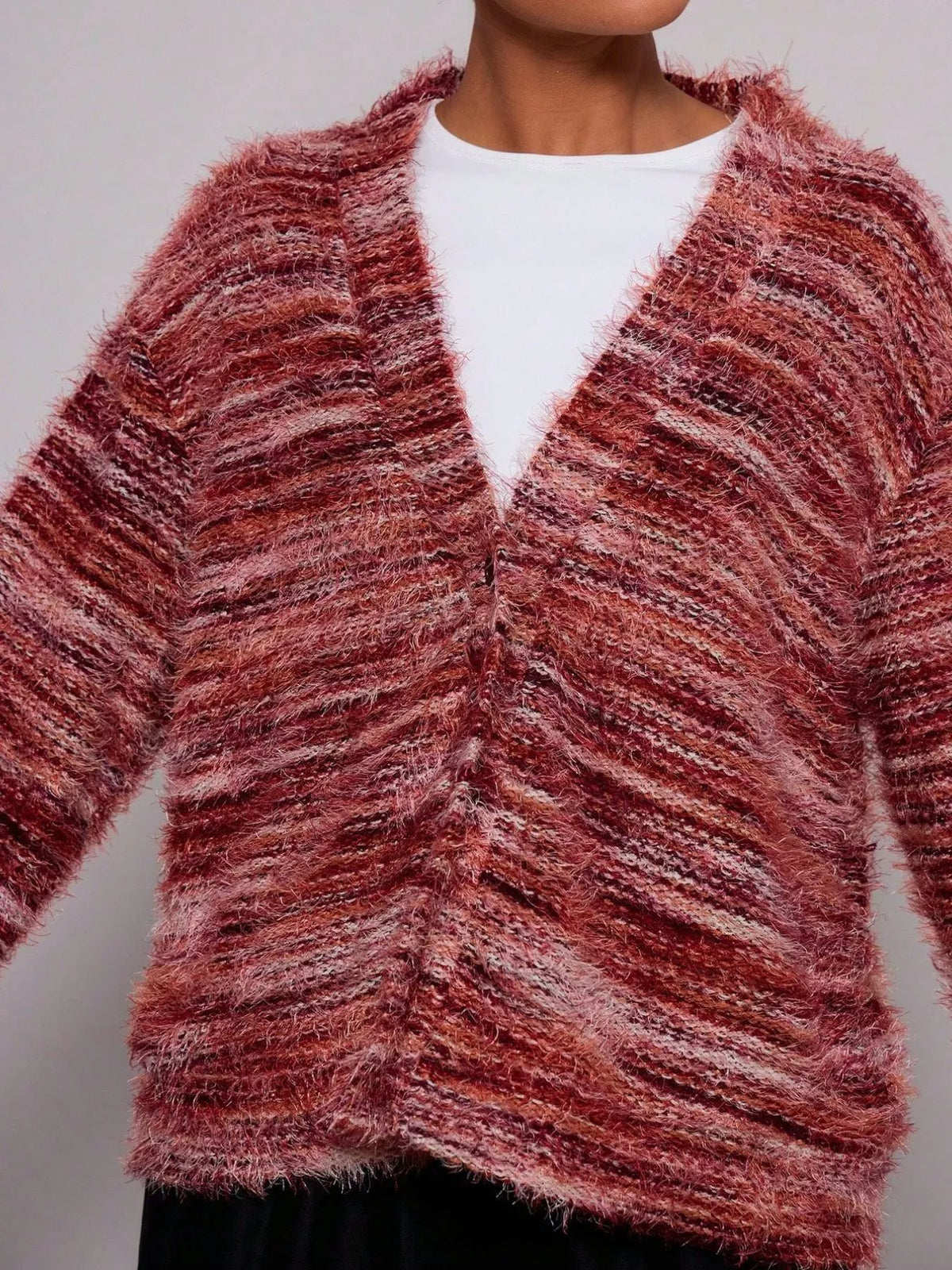 Chunky Knit V-Neck Button Cardigan | Oversized Comfort