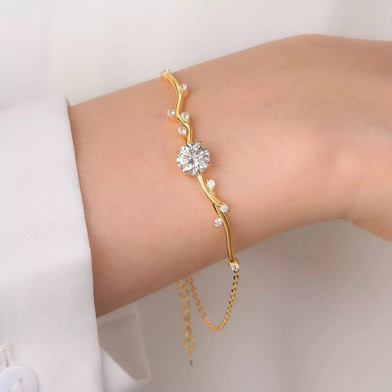 2 Carat Moissanite Bracelet for Women, 925 Sterling Silver
