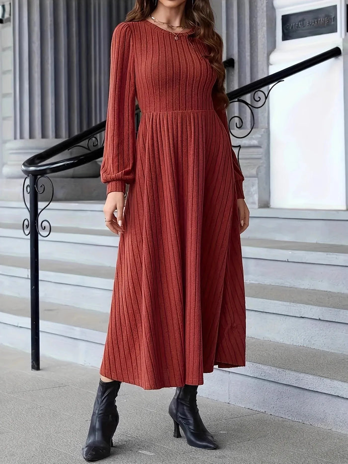 Women’s ribbed long sleeve sweater dress for fall winter | Cozy bodycon knit dress | Trendy casual outfit