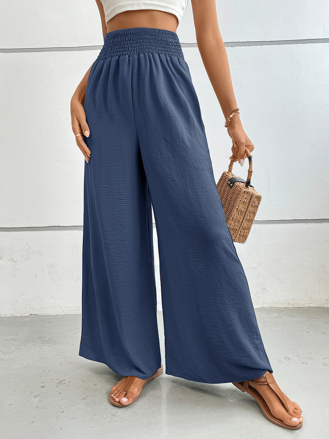 Perfee Wide Leg Pants with Pockets Trandify Deal