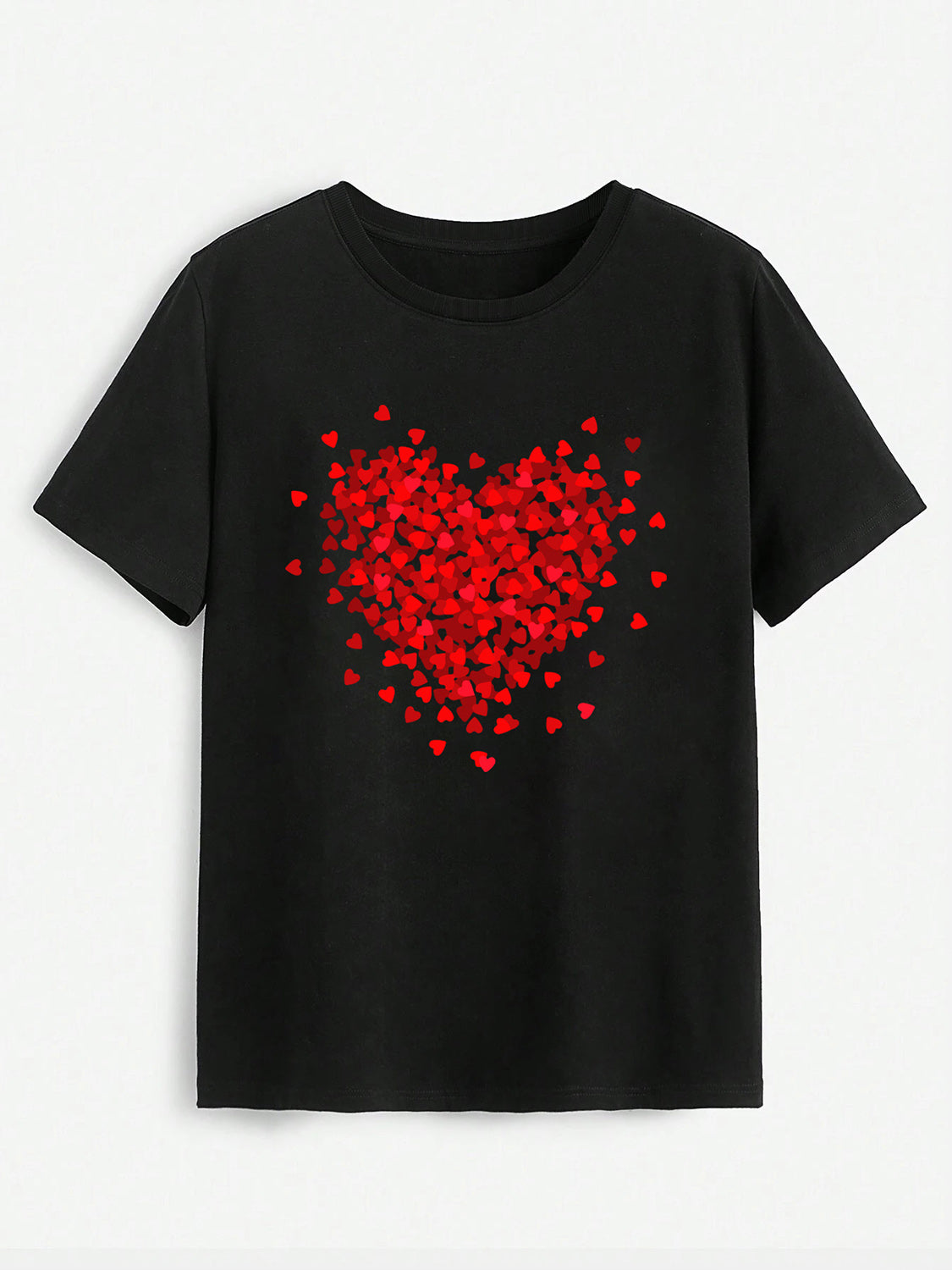 Heart Round Neck Short Sleeve T-Shirt Trandify deal