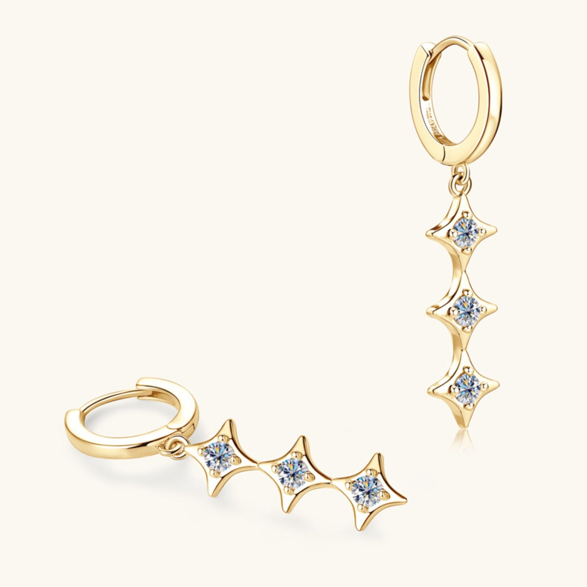 Moissanite 925 Sterling Silver Geometric Shape Earrings Trandify Deal