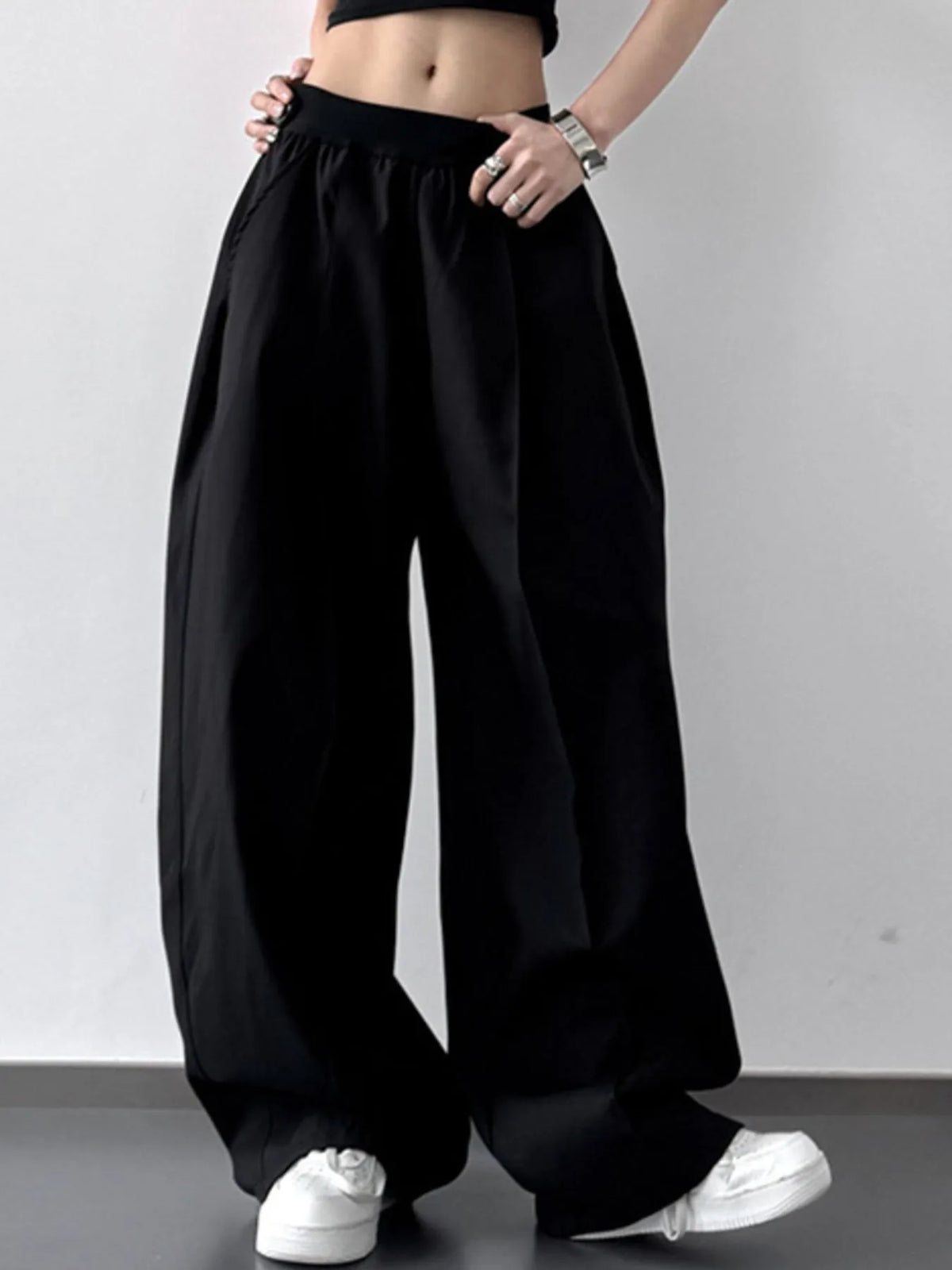 Women's Oversized Wide Leg Casual Pants – High Waisted Loose Fit Lounge Trousers – Trendy Plus Size Boho Streetwear