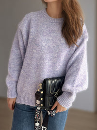 Round Neck Long Sleeve Sweater Trandify Deal