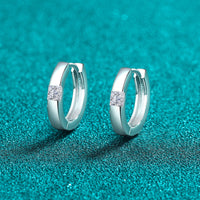 925 Sterling Silver Moissanite Huggie Earrings Trandify Deal