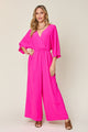 Double Take Full Size Surplice Wide Leg Jumpsuit with Pockets Trandify Deal
