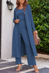 Drawstring Tank, Long Sleeve Cover Up and Pants Set Trandify Deal
