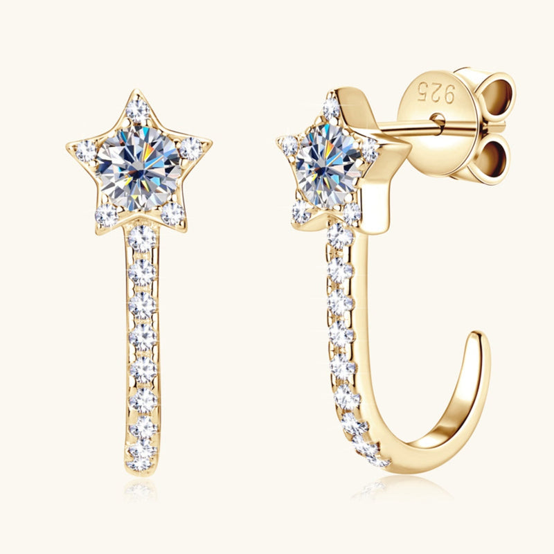 925 Sterling Silver Moissanite Star Earrings Trandify Deal