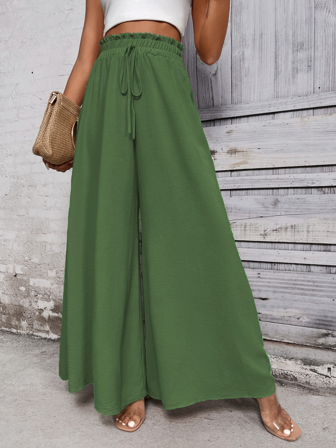 Tied High Waist Wide Leg Pants Trandify deal