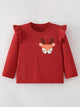 Kids Deer T-Shirt with Ruffle Trim