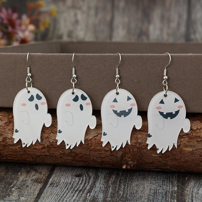 2 Piece Alloy Acrylic Ghost Dangle Earrings Trandify Deal