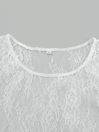 Elegant Sheer Lace Long Sleeve Blouse for Women – Floral Boho Chic Top