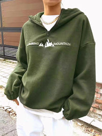 Mountain Quarter Zip Long Sleeve Hoodie Trandify Deal
