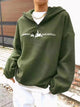 Mountain Quarter Zip Long Sleeve Hoodie Trandify Deal