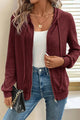 Drawstring Zip Up Long  Sleeve Hooded Jacket Trandify Deal