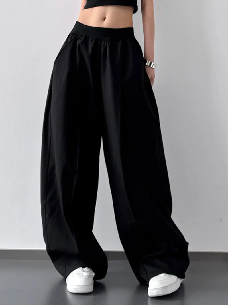 Women's Oversized Wide Leg Casual Pants – High Waisted Loose Fit Lounge Trousers – Trendy Plus Size Boho Streetwear